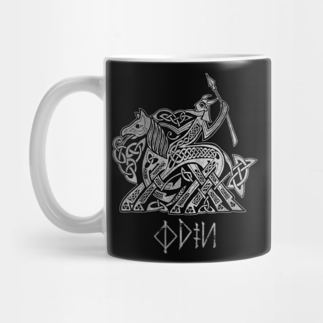 Odin Entering Valhalla on Sleipnir (Gray) by celtichammerclub